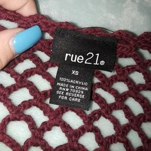 Burgundy see through cardigan